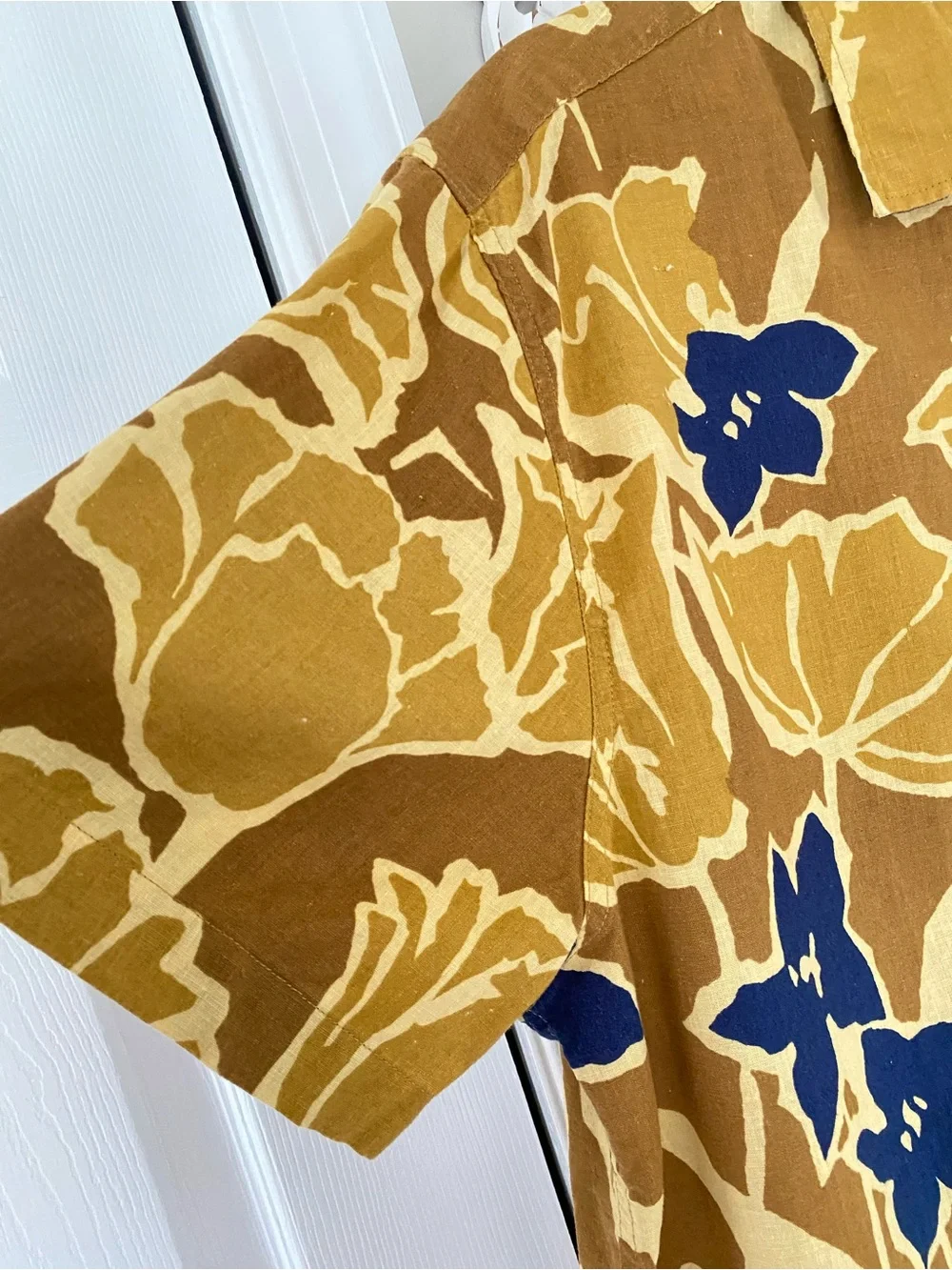 J.Crew Men’s Hemp Cotton Camp Collar Tropical Floral Resort Shirt XL